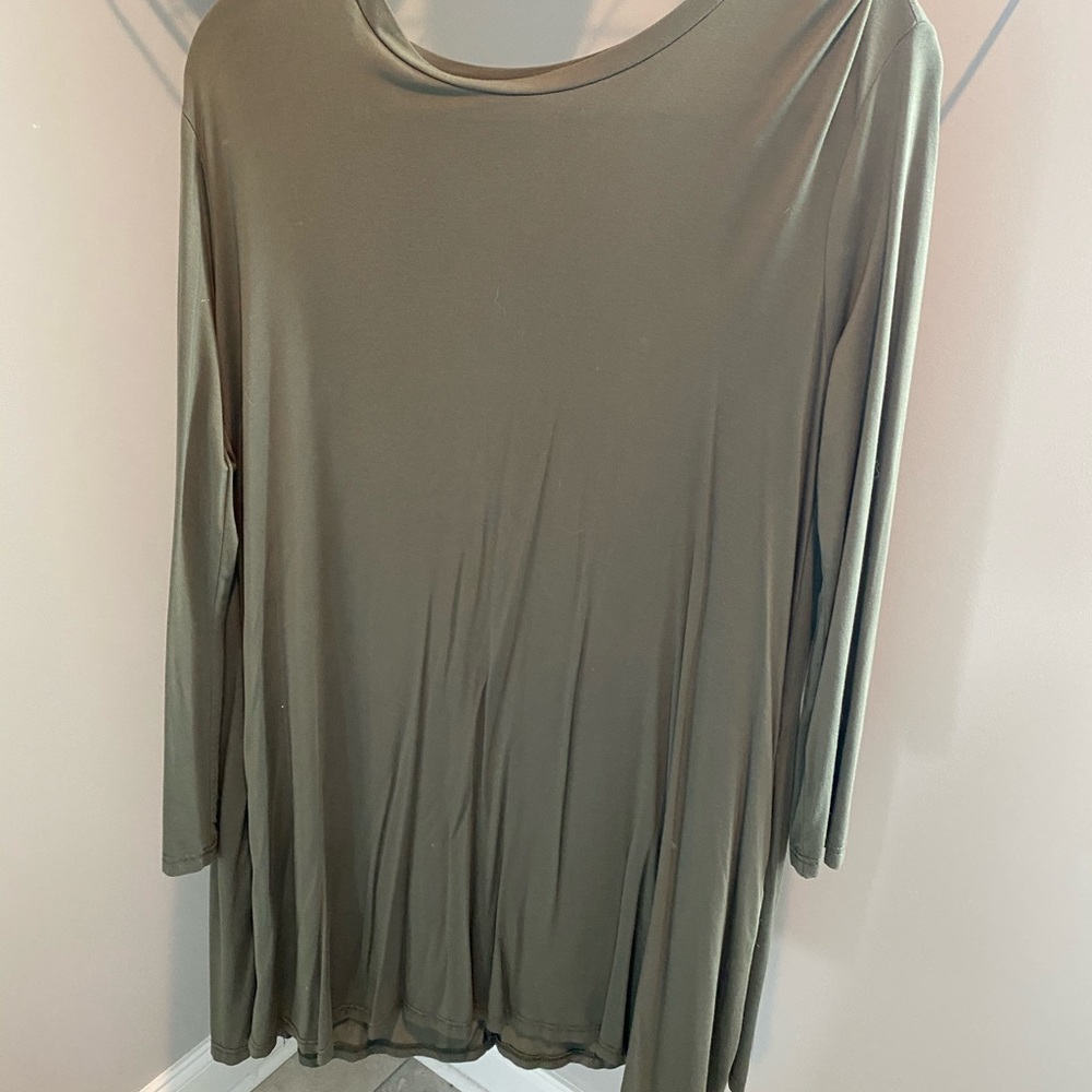 Olive green piko dress large
